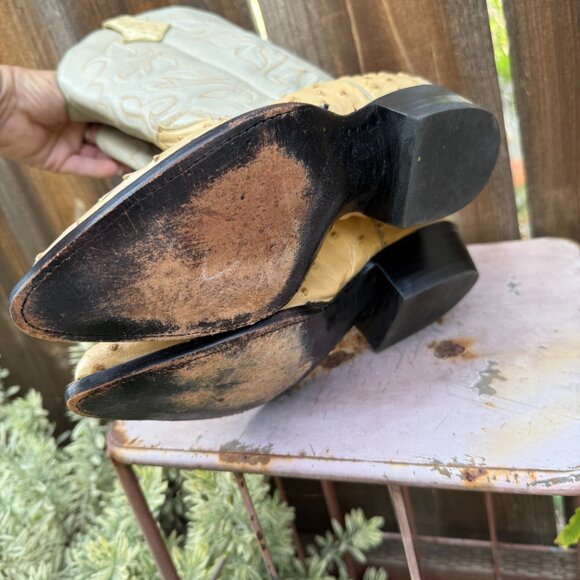 Yucca Boots Exotic Line Ostrich Leather Men's 7 Women's 8.5 - Picture 7 of 15